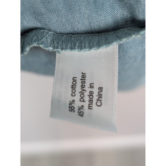 Lane Bryant Shirt Womens 38/40 Teal Graphic Blessed Butterfly Floral Scoop Neck - Picture 7 of 9